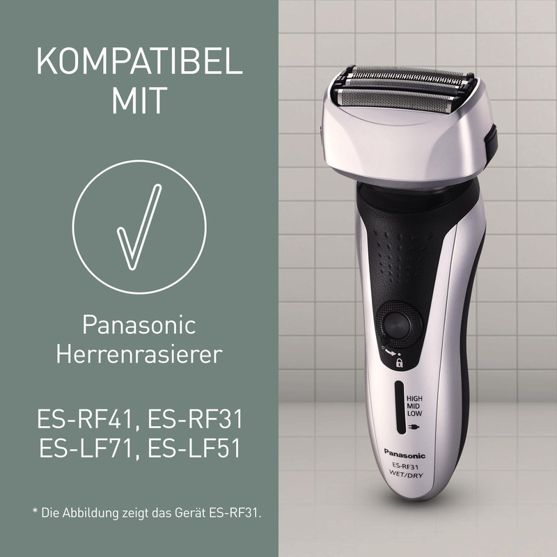 ماشین اصلاح موی صورت پاناسونیک مدل ES-RF31 با قابلیت اصلاح خشک و مرطوب، تنظیم خودکار سرعت موتور، چهار تیغه، حرکت سری ...