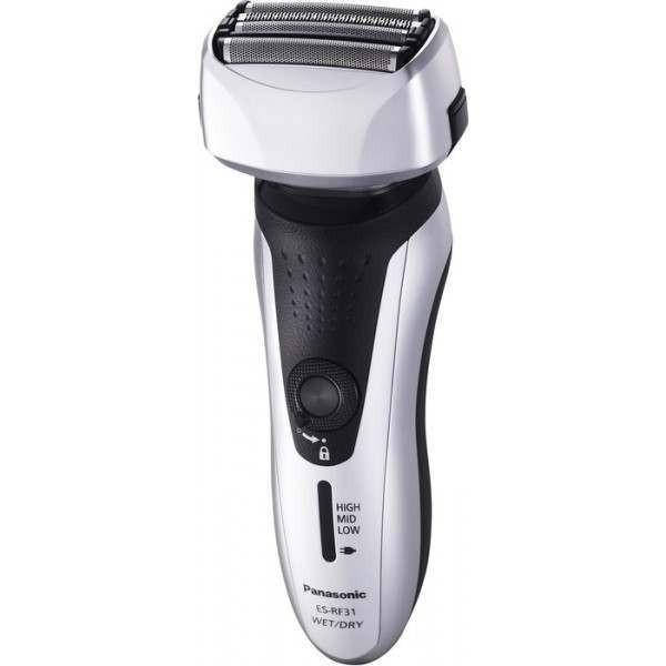 ماشین اصلاح موی صورت پاناسونیک مدل ES-RF31 با قابلیت اصلاح خشک و مرطوب، تنظیم خودکار سرعت موتور، چهار تیغه، حرکت سری ...