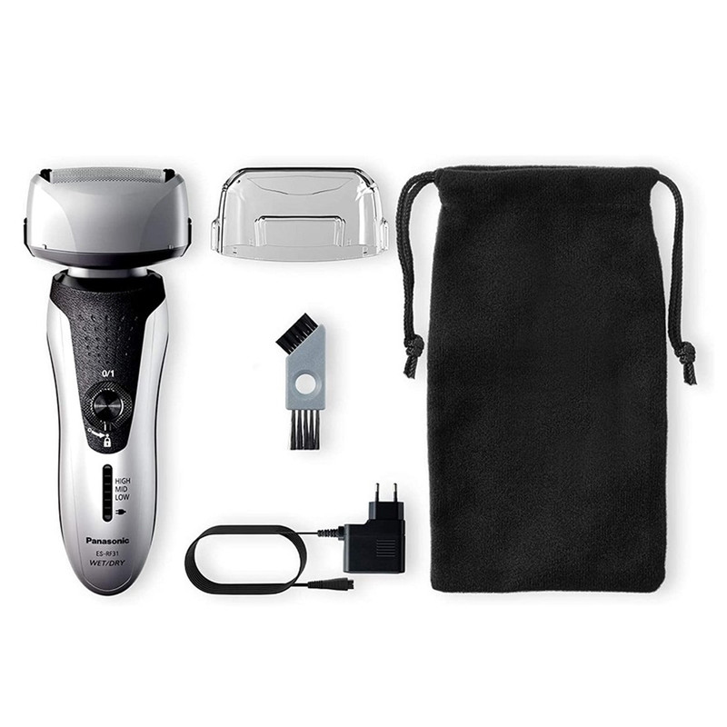 ماشین اصلاح موی صورت پاناسونیک مدل ES-RF31 با قابلیت اصلاح خشک و مرطوب، تنظیم خودکار سرعت موتور، چهار تیغه، حرکت سری ...