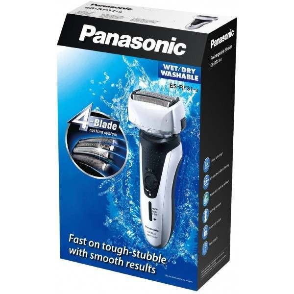 ماشین اصلاح موی صورت پاناسونیک مدل ES-RF31 با قابلیت اصلاح خشک و مرطوب، تنظیم خودکار سرعت موتور، چهار تیغه، حرکت سری ...