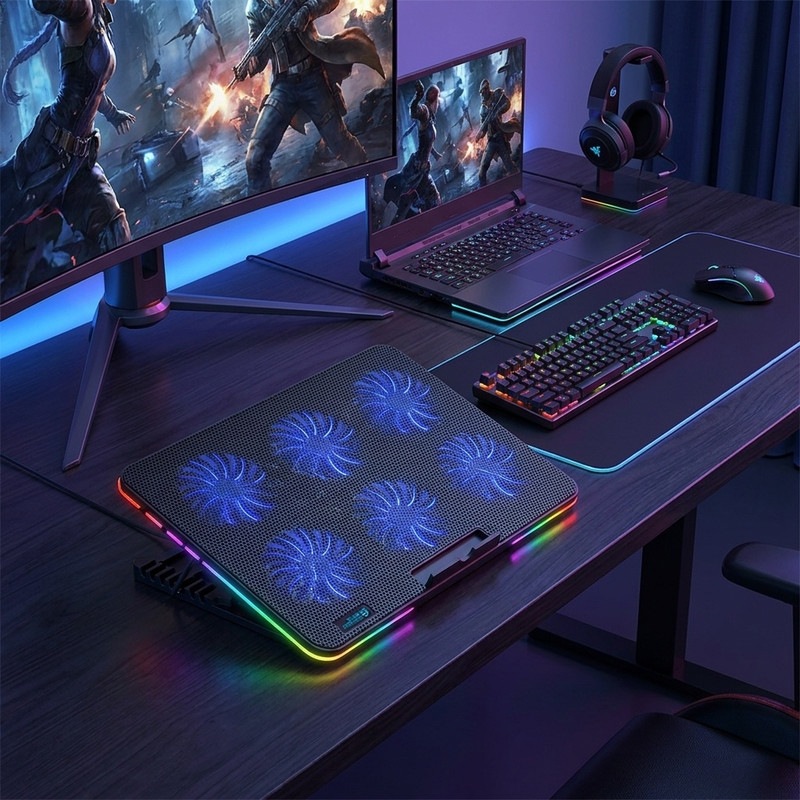پایه خنک کننده لپ تاپ کول کلد مدل F5-RGB