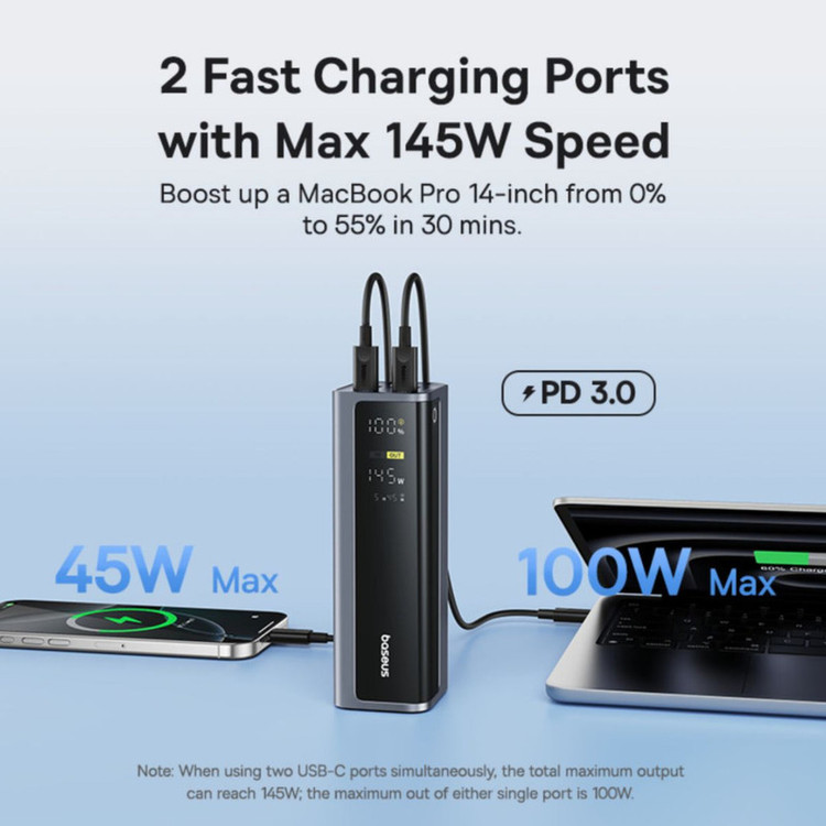پاوربانک بیسوس مدل EnterGeek GP12 145w ظرفیت 20800 میلی آمپر ساعت