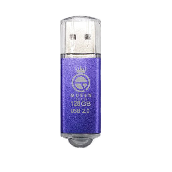 فلش مموری کوئین تک مدل QUICK ظرفیت 128 گیگابایت با رابط USB 2.0 و درپوش محافظ، سازگار با ویندوز، مک، تلویزیون، تبلت و...
