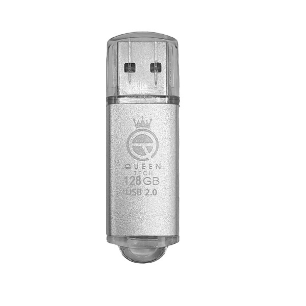 فلش مموری کوئین تک مدل QUICK ظرفیت 128 گیگابایت با رابط USB 2.0 و درپوش محافظ، سازگار با ویندوز، مک، تلویزیون، تبلت و...