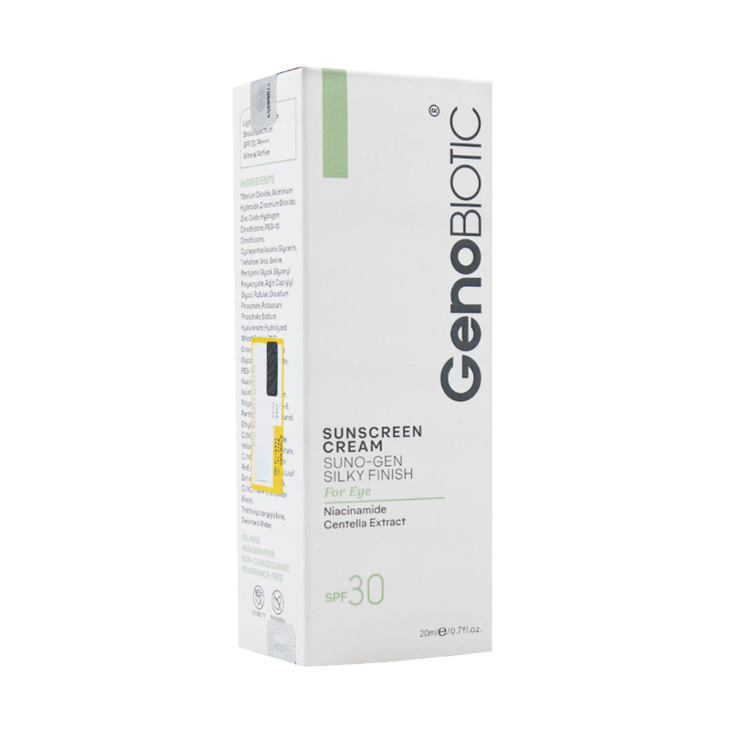 کرم ضد آفتاب رنگی دور چشم ژنوبایوتیک SPF 30 مدل SUNO-GEN محافظ در برابر اشعه UVA و UVB مناسب برای انواع پوست حجم 20 م...