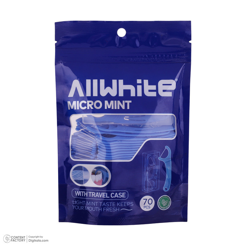 نخ دندان آل وایت مدل micro mint بسته 70 عددی