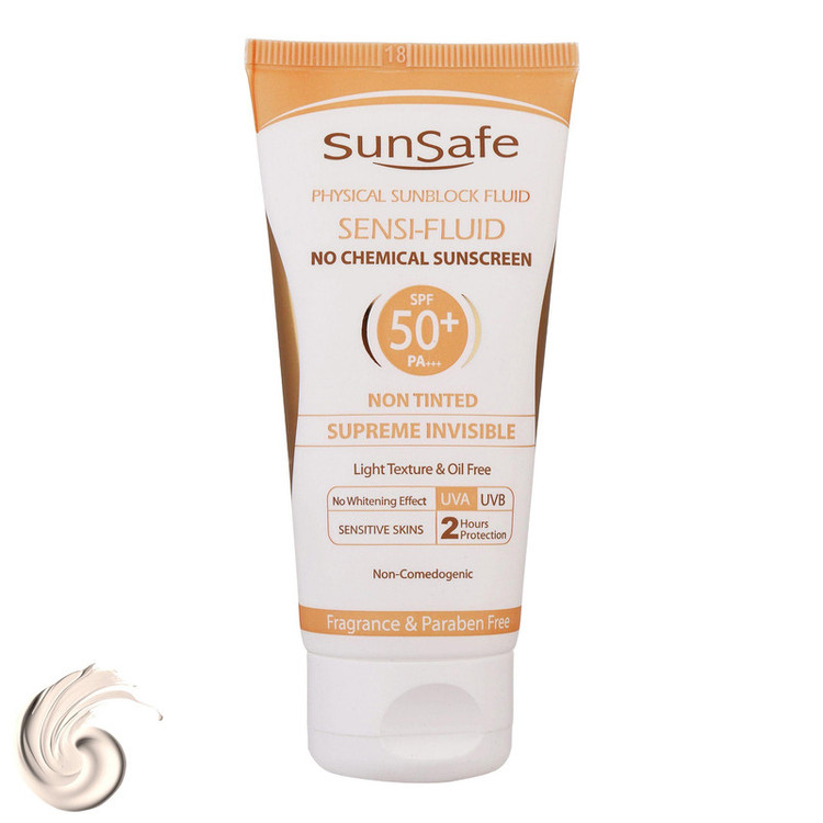 کرم ضدآفتاب سانسیف مدل سنسی فلوئید SPF50، حجم 50 میلیلیتر