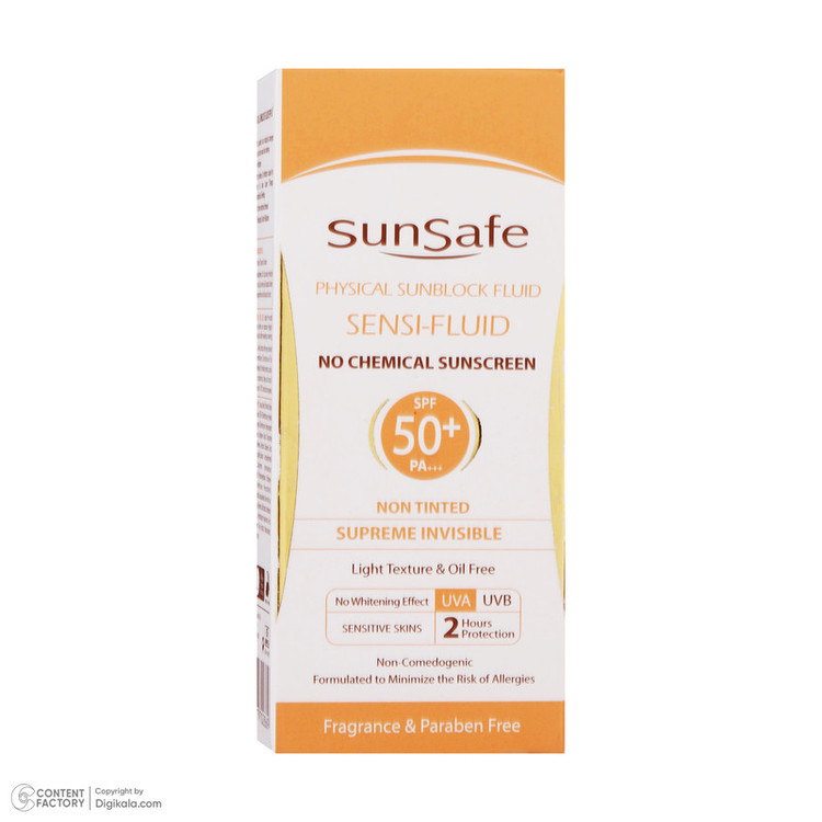 کرم ضدآفتاب سانسیف مدل سنسی فلوئید SPF50، حجم 50 میلیلیتر