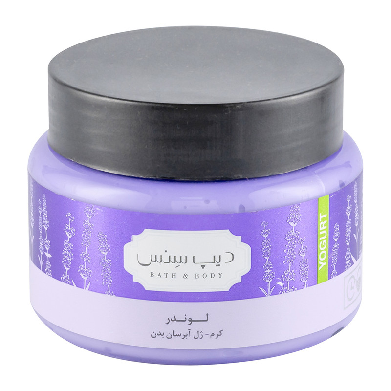 کرم ژل بدن دیپ سنس مدل لوندر حجم 250 میلیلیتر مناسب انواع پوست، حاوی کره کاکائو، روغن آملا و هیالورونیک اسید، آبرسان ...
