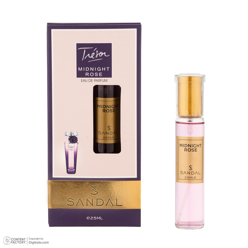 عطر جیبی زنانه صندل مدل Lancome Midnight rose با رایحه شیرین و گرم حجم 25 میلیلیتر