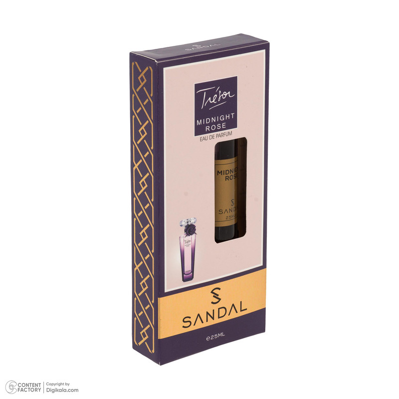 عطر جیبی زنانه صندل مدل Lancome Midnight rose با رایحه شیرین و گرم حجم 25 میلیلیتر