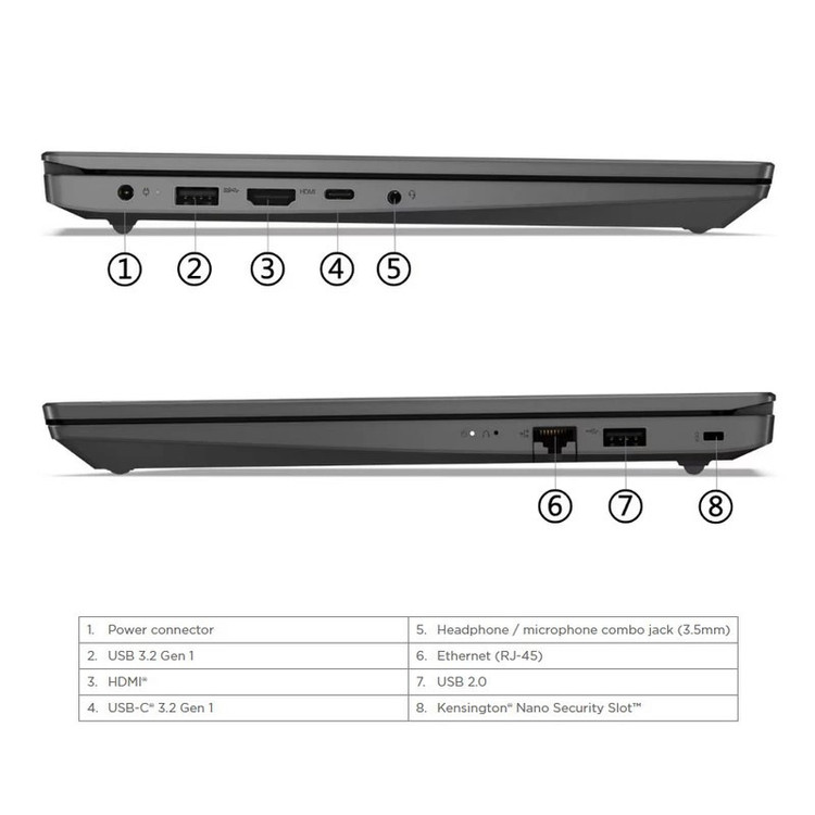 لپتاپ لنوو مدل V15 G4 IRU با پردازنده Core i3-1315U، رم DDR4 8GB با فرکانس 3200MHz، حافظه SSD با ظرفیت 256GB، نمایشگر...
