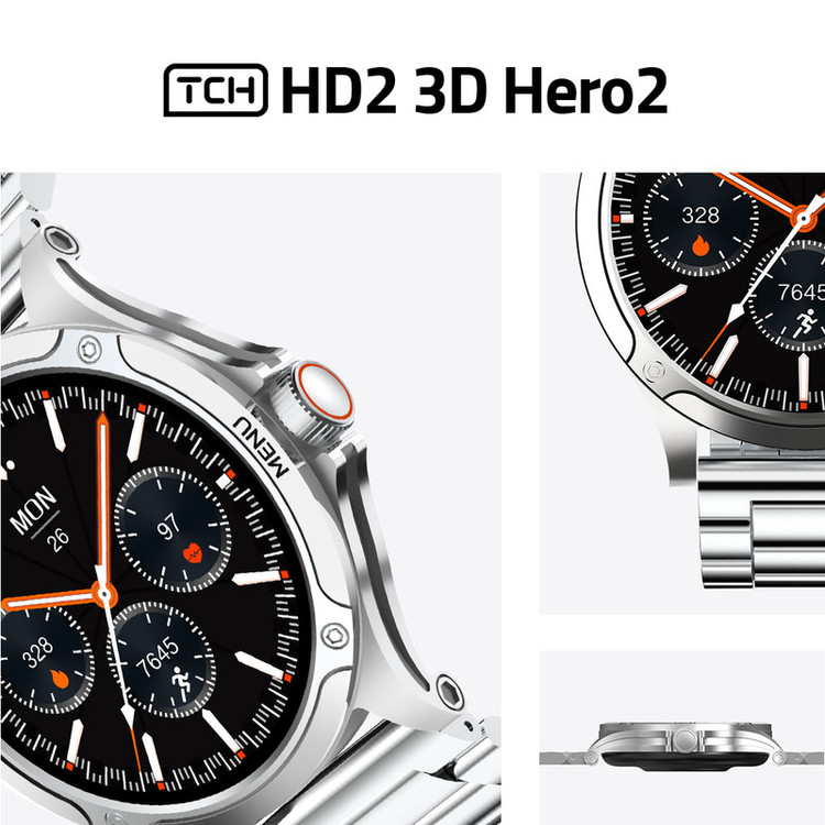 ساعت هوشمند تی سی اچ مدل TCH HD2 3D Hero2 دارای قابلیت های کنترل موسیقی Music Player، پشتیبانی از زبان فارسی در منو و...