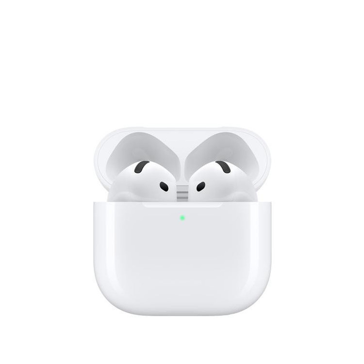 هدفون بلوتوثی اپل مدل AirPods 4 دارای نویز کنسلینگ، درگاه شارژ USB-Type-C و شارژ بی سیم، با قابلیت اتصال به چند دستگا...