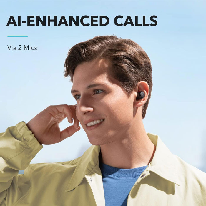 هدفون بلوتوثی انکر مدل Soundcore A25i بدون قابلیت نویز کنسلینگ، درگاه شارژ USB Type-C، دارای دو میکروفون داخلی با الگ...