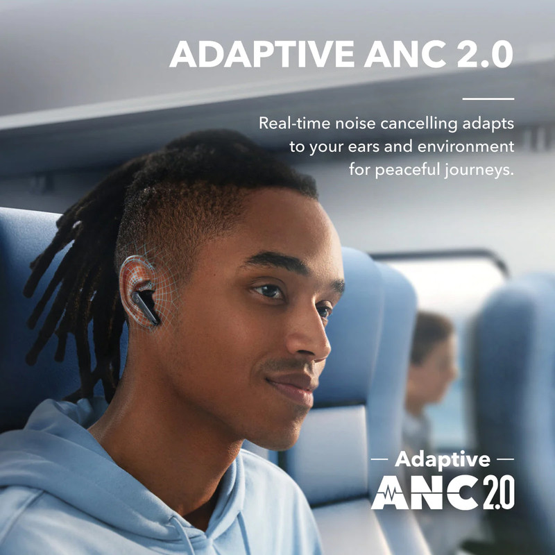 هدفون بلوتوثی انکر مدل Soundcore Liberty 4 NC با نویز کنسلینگ فعال ANC، درگاه شارژ USB Type-C، پشتیبانی از فرمان لمسی...