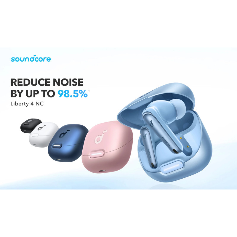 هدفون بلوتوثی انکر مدل Soundcore Liberty 4 NC با نویز کنسلینگ فعال ANC، درگاه شارژ USB Type-C، پشتیبانی از فرمان لمسی...