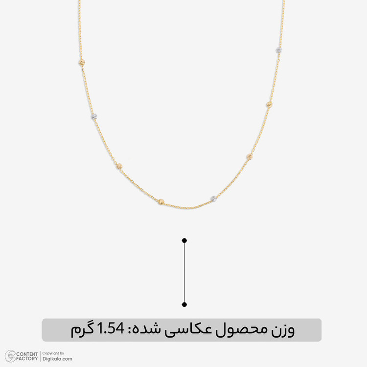 گردنبند طلا 18 عیار زنانه با زنجیر البرنادو مطیع ها مدل 1109