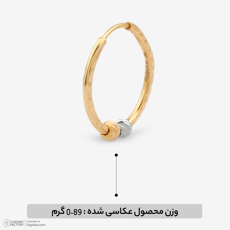 گوشواره حلقهای طلا 18 عیار زنانه حافا گلد مدل Pr114