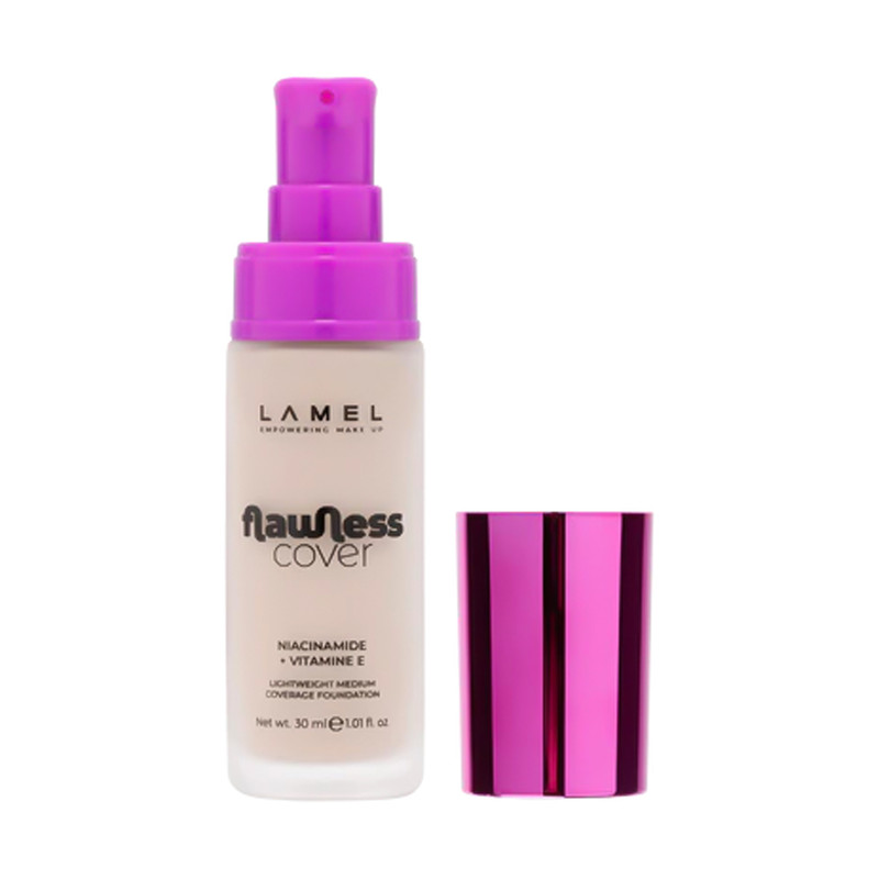 کرم پودر مایع لامل مدل Flawless Cover شماره 03 مناسب برای انواع پوست حجم 30 میلیلیتر