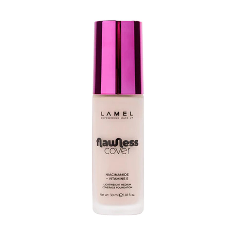 کرم پودر مایع لامل مدل Flawless Cover شماره 03 مناسب برای انواع پوست حجم 30 میلیلیتر
