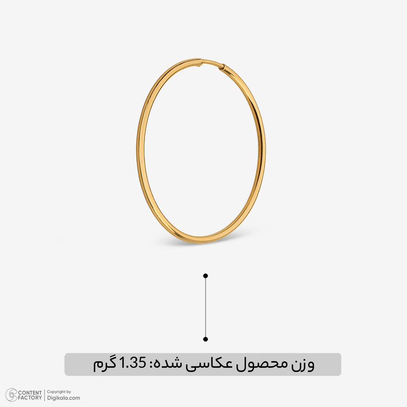 گوشواره حلقهای طلا 18 عیار زنانه حافا گلد مدل Me20-3-1