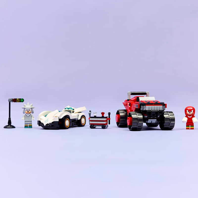 لگو 378 تکه سری LEGO Sonic the Hedgehog مدل Silvers Car vs. Knuckles Monster Truck کد 77118