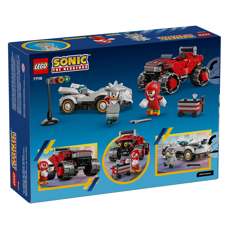 لگو 378 تکه سری LEGO Sonic the Hedgehog مدل Silvers Car vs. Knuckles Monster Truck کد 77118