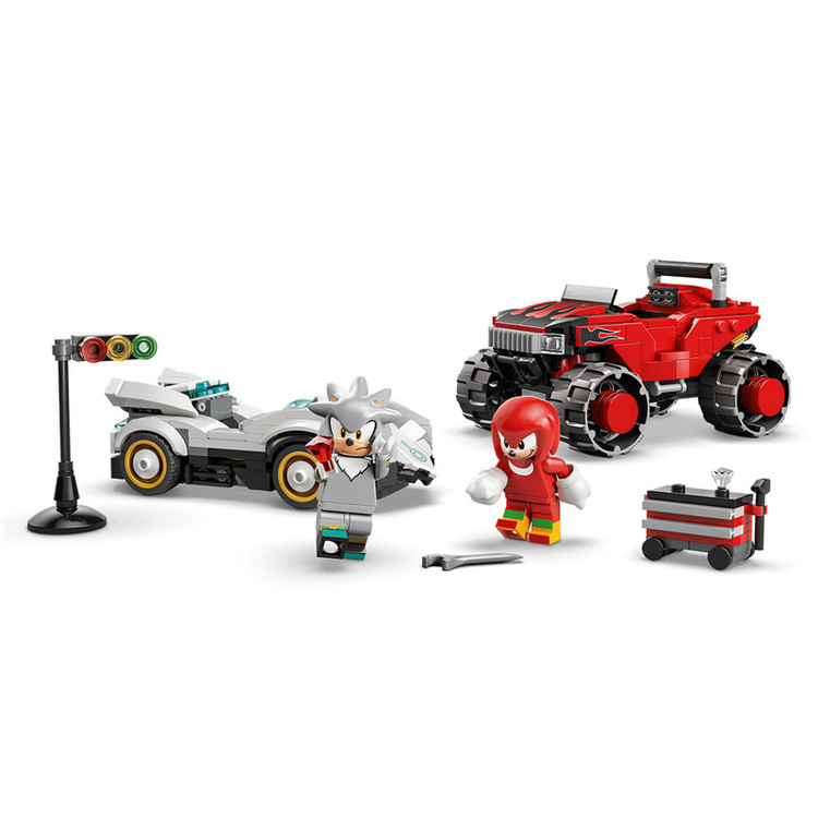 لگو 378 تکه سری LEGO Sonic the Hedgehog مدل Silvers Car vs. Knuckles Monster Truck کد 77118