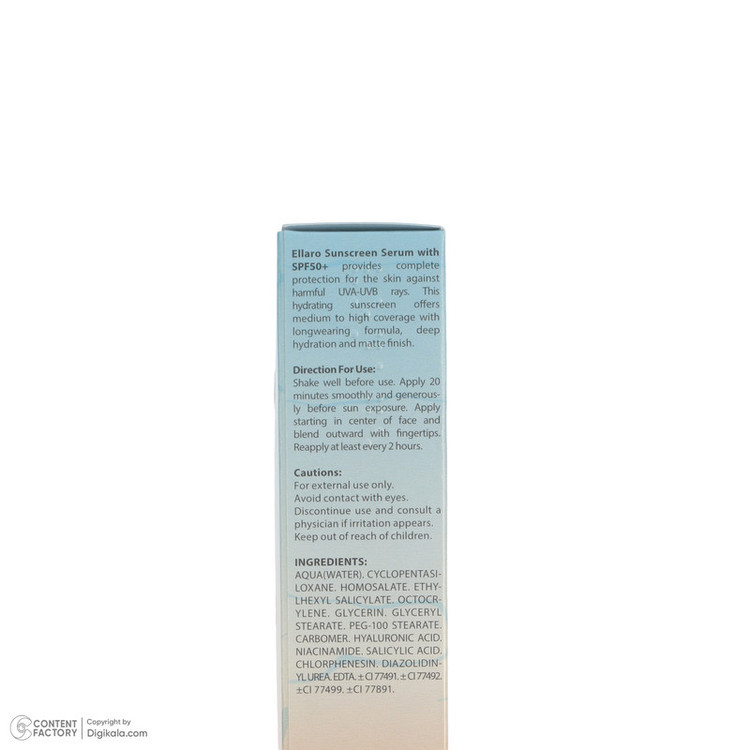 سرم ضد آفتاب رنگی tinted صورت الارو SPF 50 مدل Hyaluronic acid محافظ در برابر اشعه UVA و UVB مناسب برای انواع پوست ح...