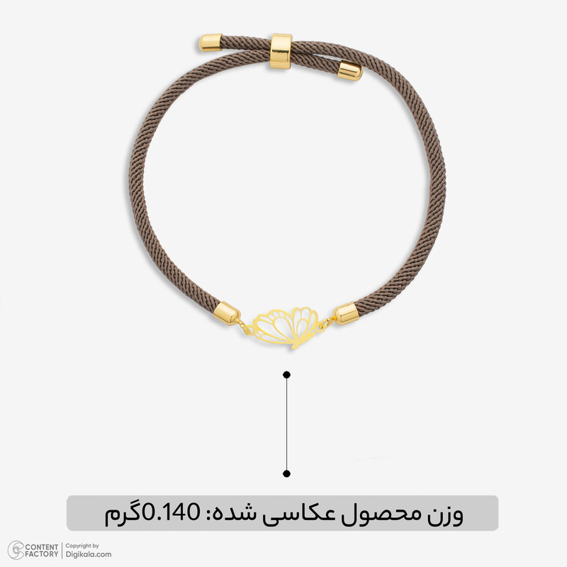 دستبند طلا 18 عیار زنانه با بند بافت زرنیک گلد مدل بال پروانه کد 1022