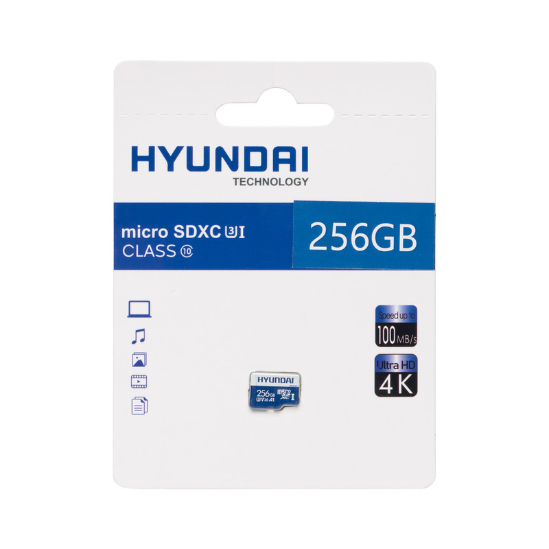 کارت حافظه هیوندای مدل A1 کلاس 10 استاندارد UHS-I U3 سرعت 100MBps ظرفیت 256 گیگابایت