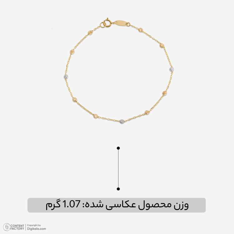 دستبند زنجیری طلا 18 عیار زنانه مطیع ها مدل 1137