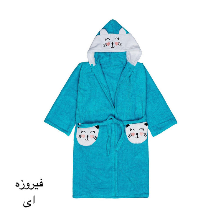 حوله پالتویی کودک هنرمند مدل cat سایز 10090 سانتی متر