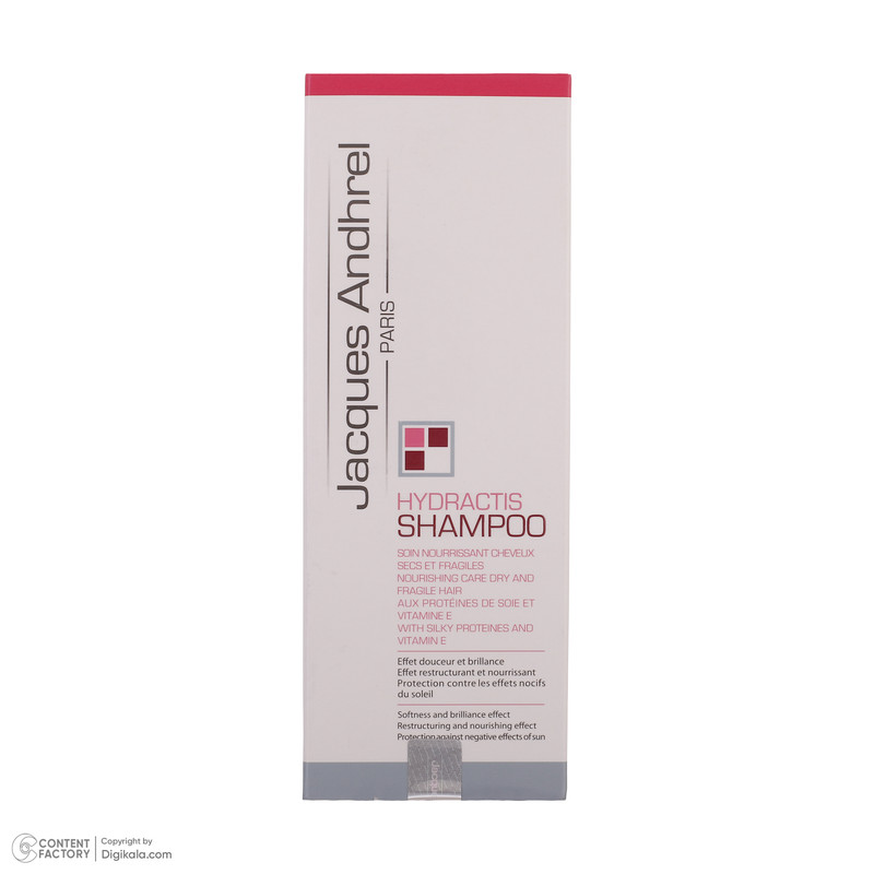 شامپو تقویت کننده مو ژاک آندرل پاریس مدل HYDRACTIS حجم 200 میلیلیتر، حاوی پروتئین هیدرولیز شده ابریشم طبیعی، افزایش ر...