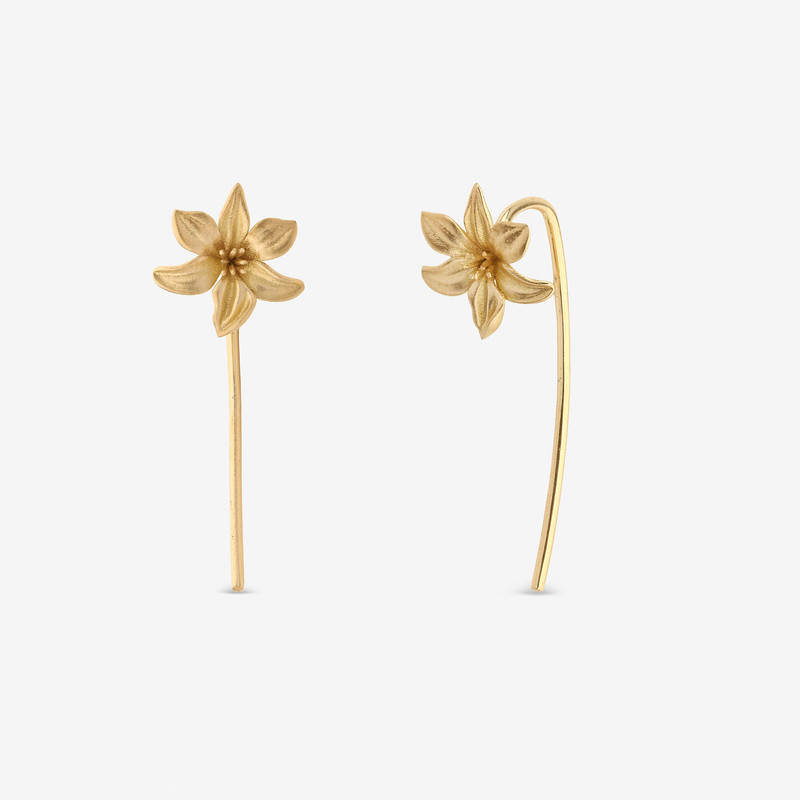 گوشواره عصایی طلا 18 عیار زنانه گلدم مدل E125003