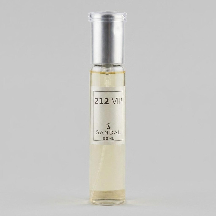 عطر جیبی مردانه صندل مدل 212vip با رایحه تند و خنک حجم 25 میلیلیتر