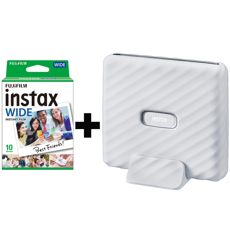 پرینتر فوجی فیلم رنگی تک کاره با چاپ عکس مدل Instax Link Wide، سایز چاپ کاغذ عکس، قابلیت شارژ، اتصال به بلوتوث، به هم...