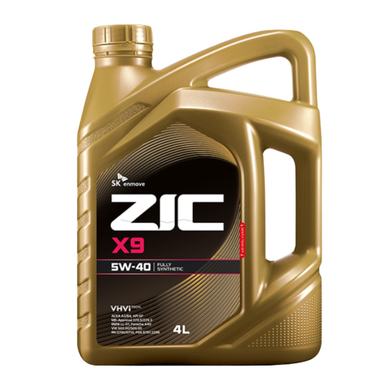 روغن موتور خودرو بنزینی زیک مدل X9 5W-40 SP حجم 4 لیتر