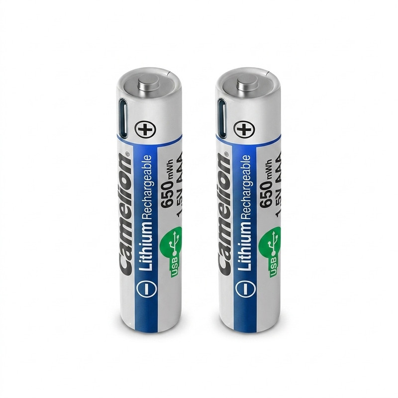 باتری نیم قلمی قابل شارژ کملیون مدل 1.5VLi-AAA650 بسته دو عددی