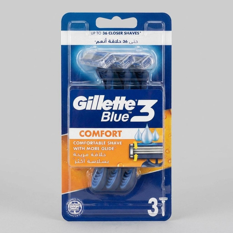 خود تراش ژیلت مدل BLUE3 COMFORT بسته 3 عددی