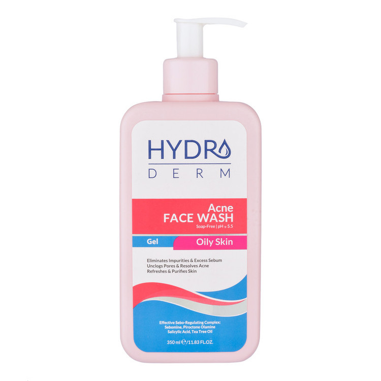 ژل شستوشوی صورت هیدرودرم مدل Acne مناسب پوستهای چرب حجم 350 میلیلیتر