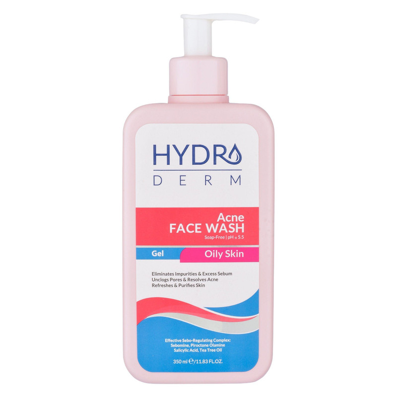ژل شستوشوی صورت هیدرودرم مدل Acne مناسب پوستهای چرب حجم 350 میلیلیتر