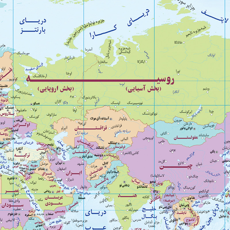 نقشه سیاسی جهان انتشارات ایرانشناسی کد 287