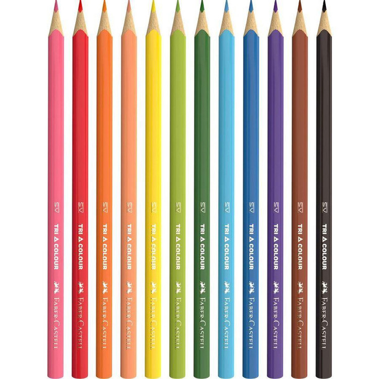 مداد رنگی 27 رنگ فابر کاستل مدل Triangular Pencil کد 83094