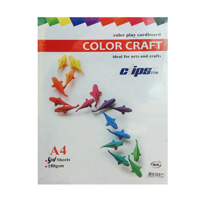مقوا رنگی کلیپس مدل COLOR CRAFT کد 83291 سایز 29x21 سانتی متر بسته 50 عددی