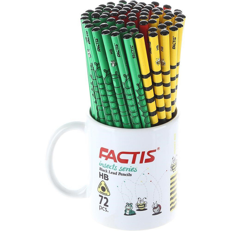 مداد مشکی فکتیس طرح حشرات بسته 72 عددی SCZ