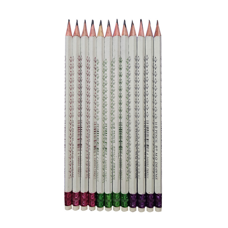 مداد مشکی مدل ام کیو طرح خشتی کد اچ 42 مجموعه 12 عددی SCZ