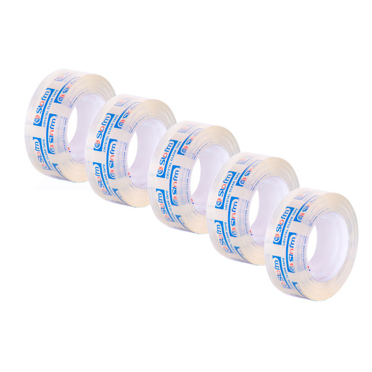چسب نواری استورم مدل Crystal Clear کد HL-136 عرض 2 سانتی متر بسته 5 عددی 4AT