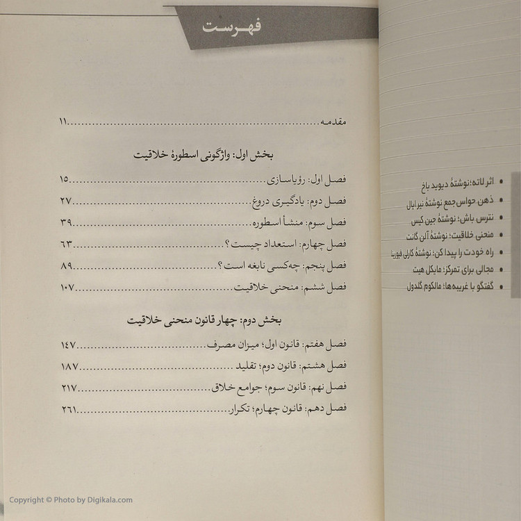 کتاب منحنی خلاقیت اثر آلن گانت نشر هورمزد JTS
